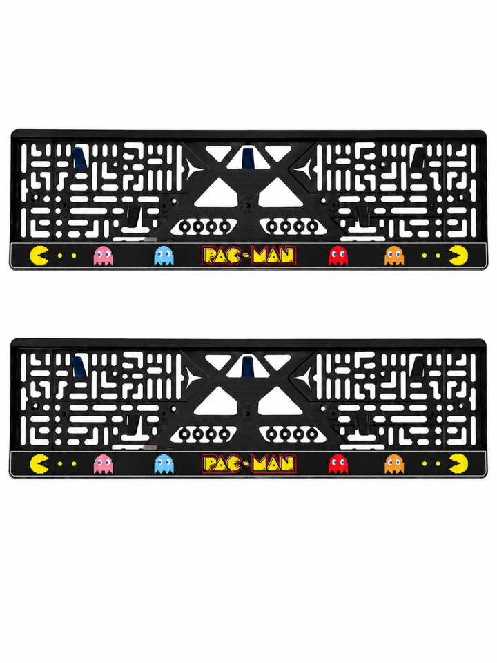 Premium Pacman Temalı Esnek ABS Araç Plakalığı 2'li Set