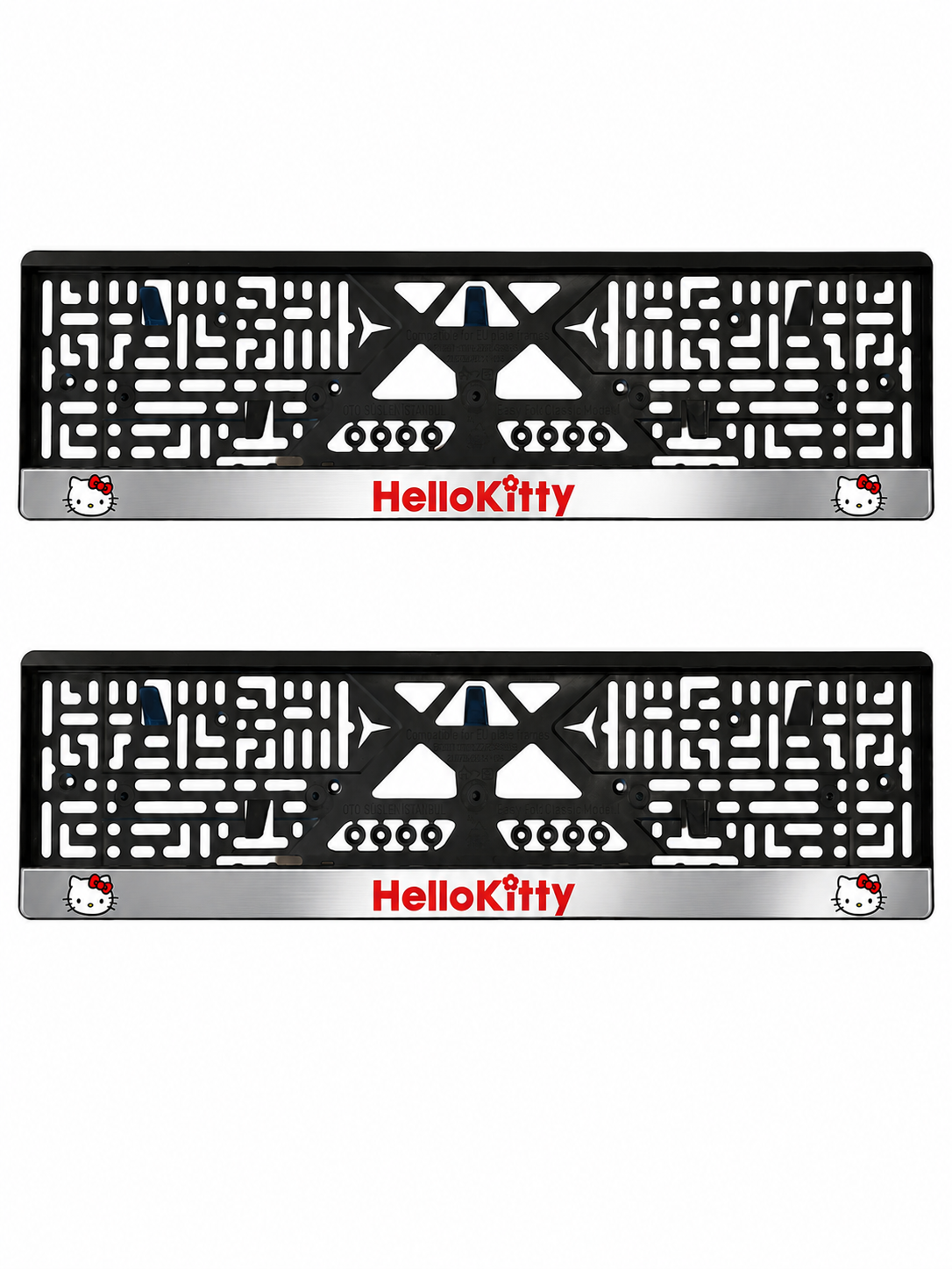Premium Hello Kıtty Temalı Esnek ABS Araç Plakalığı 2'li Set