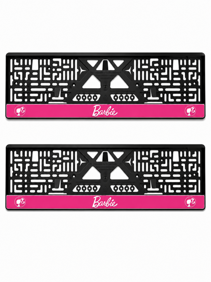 Premium Barbie Temalı Esnek ABS Araç Plakalığı 2'li Set