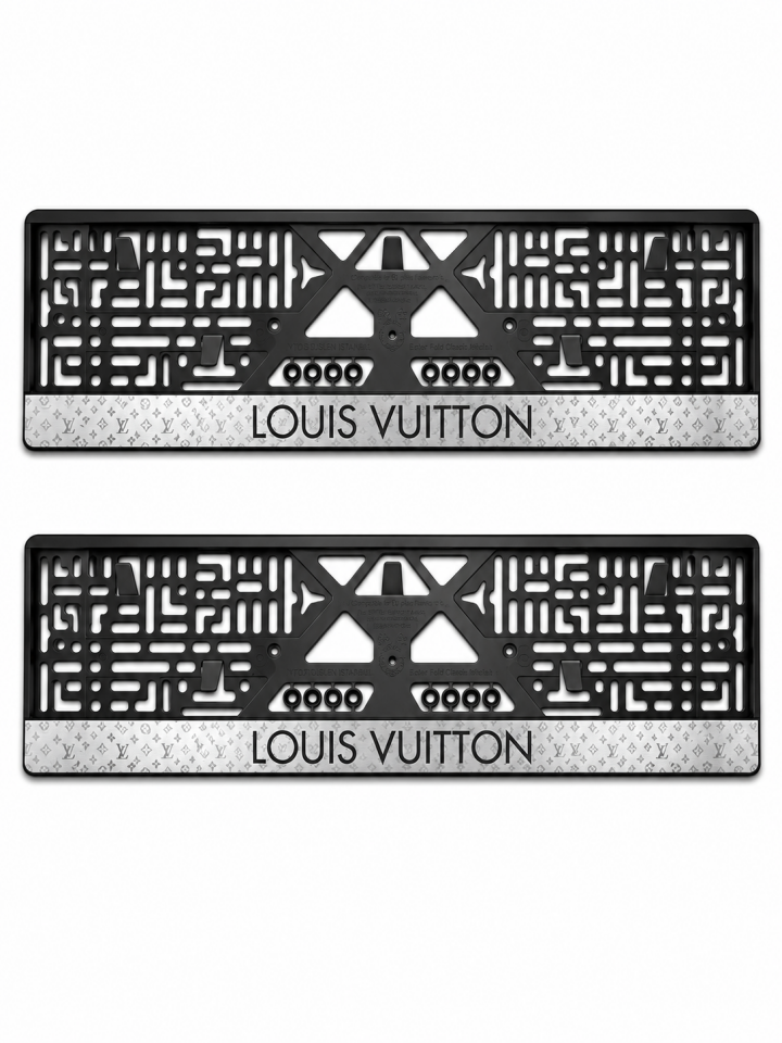 Premium Louıs Vuıtton Yazılı Esnek ABS Araç Plakalığı 2'li Set
