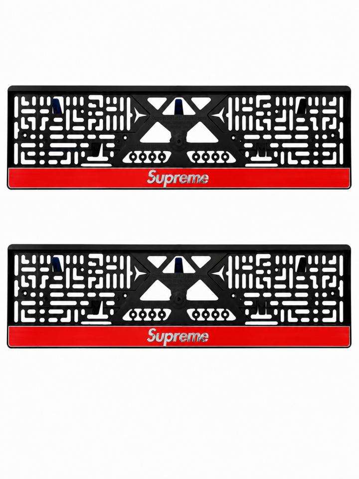 Premium Supreme Temalı Esnek ABS Araç Plakalığı 2'li Set