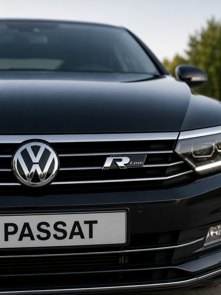 Volkswagen Passat R Line Siyah Ön Panjur Logosu Metal Amblem