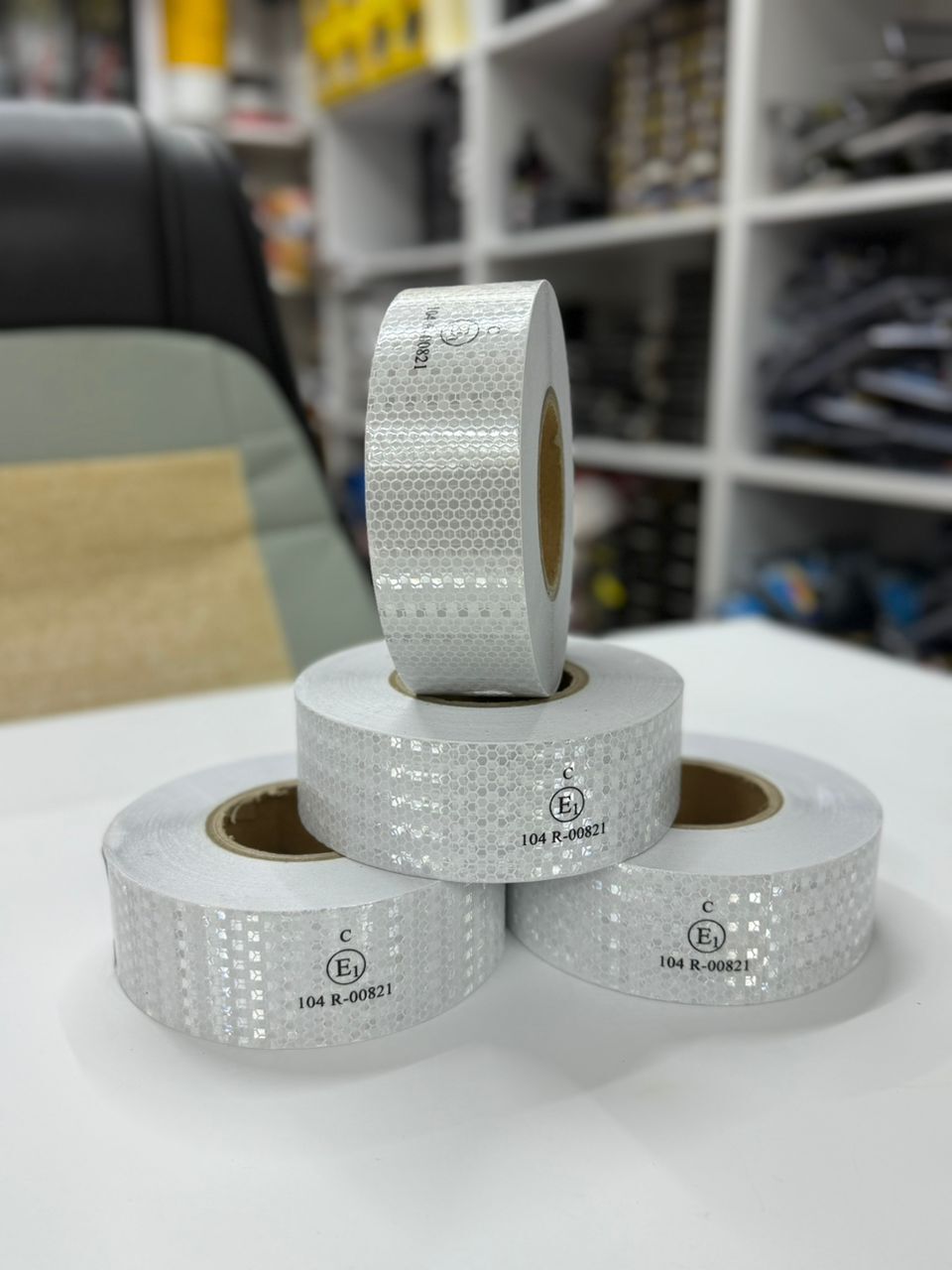 Fosforlu Reflektör Beyaz Şerit-50m