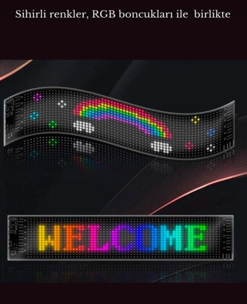 Led Matrix (37 cm uzunluğunda) 16x64 Panel Dijital Ekran Kumandalı App Kontrollü