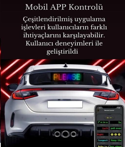 Led Matrix (37 cm uzunluğunda) 16x64 Panel Dijital Ekran Kumandalı App Kontrollü