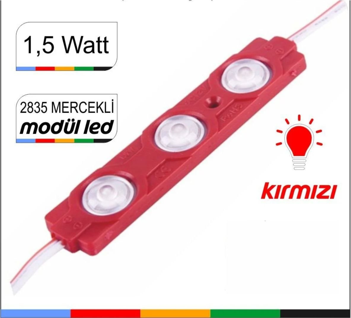 1.5 Watt kırmızı Modül Led 2835 Mercekli