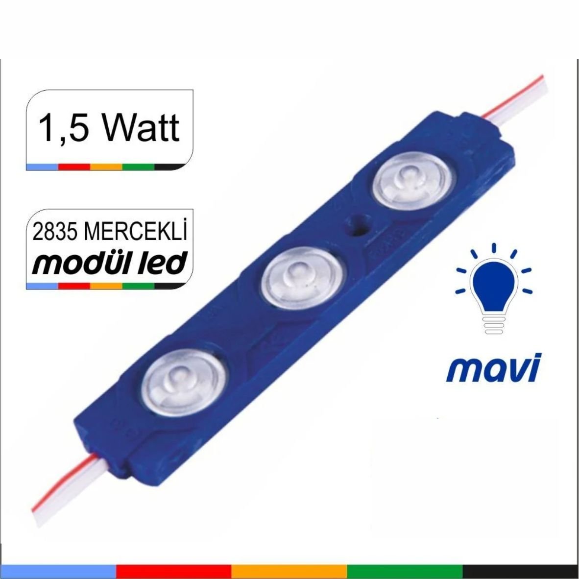 1.5 Watt Mavi Modül Küçük Led 2835 Mercekli