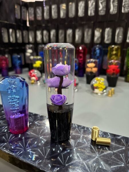 Mor güllü vites topuzu