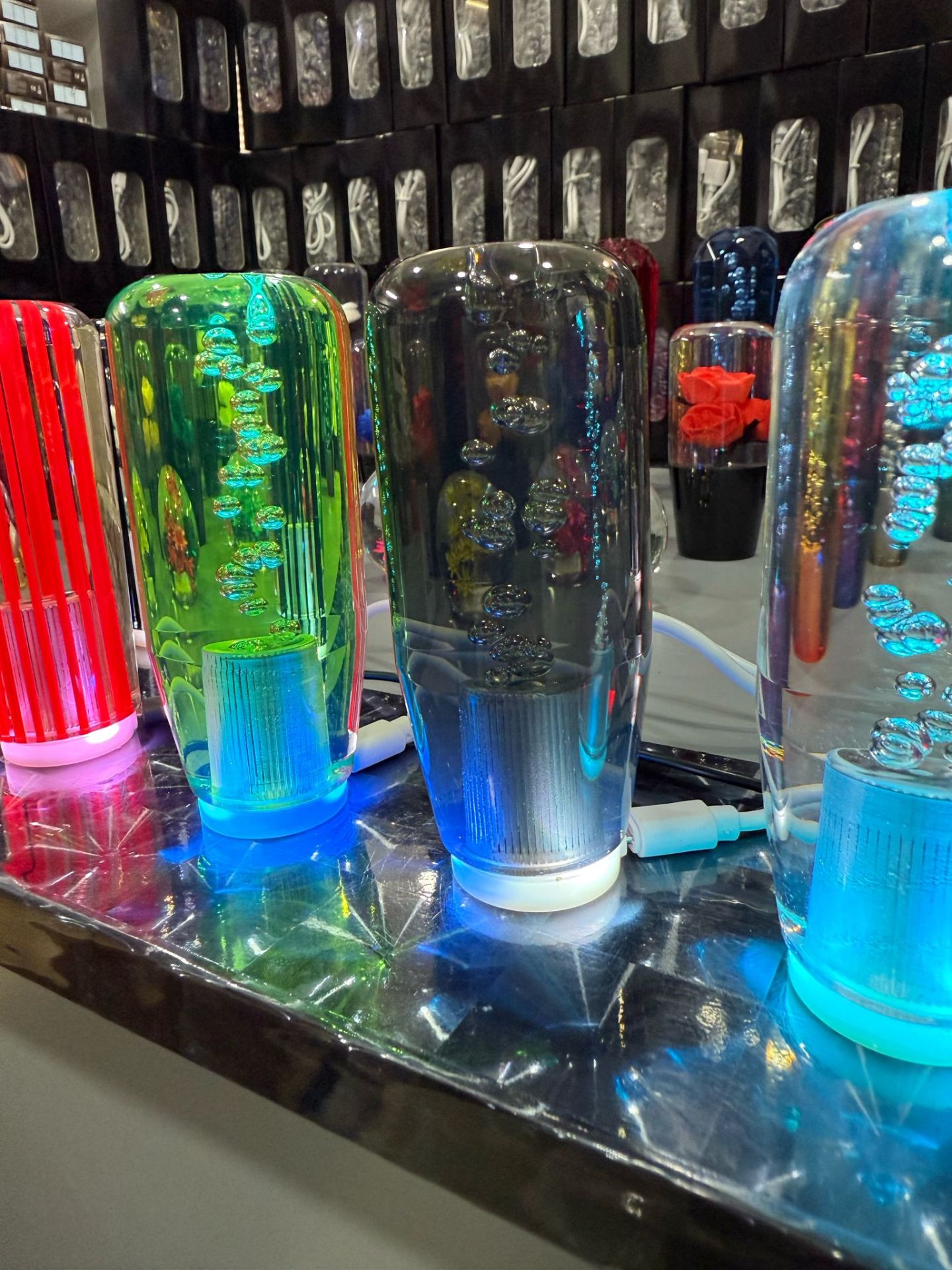 Usb destekli ışıklı vites topuzu baloncuklu