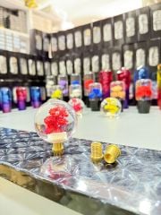 Yuvarlak çiçekli vites topuzu kırmızı