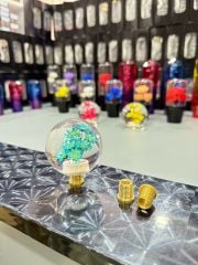 Yuvarlak çiçekli vites topuzu mavi