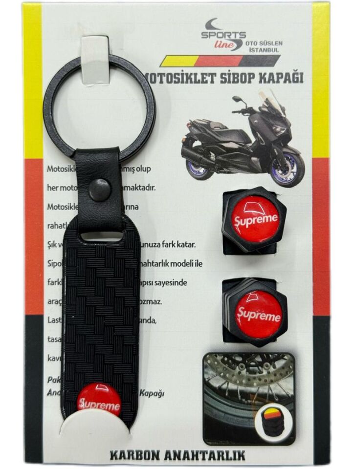 Supreme anahtarlıklı sibop kapağı
