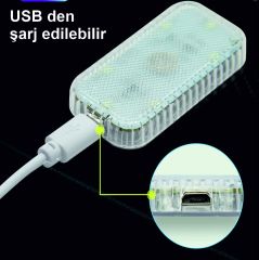 DOKUNMATİK ŞARJLI  ARAÇ İÇİ 7 RENKLİ  LED IŞIK