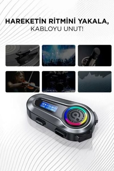 Q10 Helmet Siyah LCD Ekranlı Bluetooth Motosiklet Kulaklığı Intercom