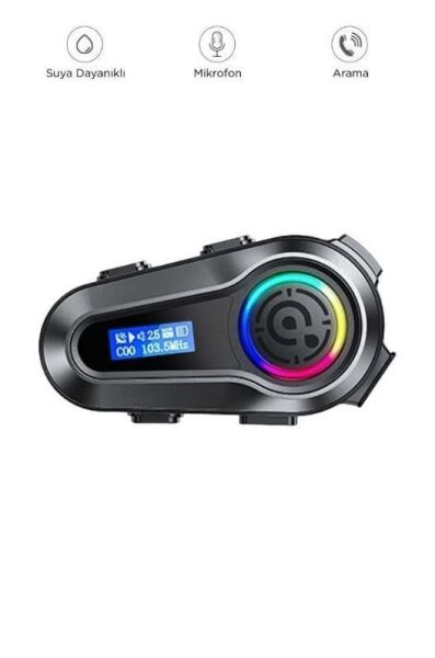 Q10 Helmet Siyah LCD Ekranlı Bluetooth Motosiklet Kulaklığı Intercom