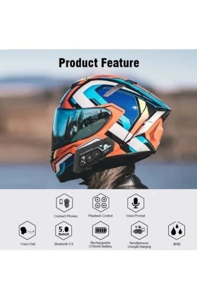 BT22 Bluetooth Motosiklet Kulaklığı Intercom Siyah Motorsiklet Kulaklık