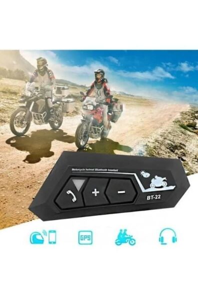 BT22 Bluetooth Motosiklet Kulaklığı Intercom Siyah Motorsiklet Kulaklık