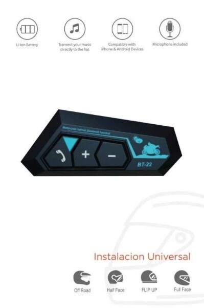 BT22 Bluetooth Motosiklet Kulaklığı Intercom Siyah Motorsiklet Kulaklık