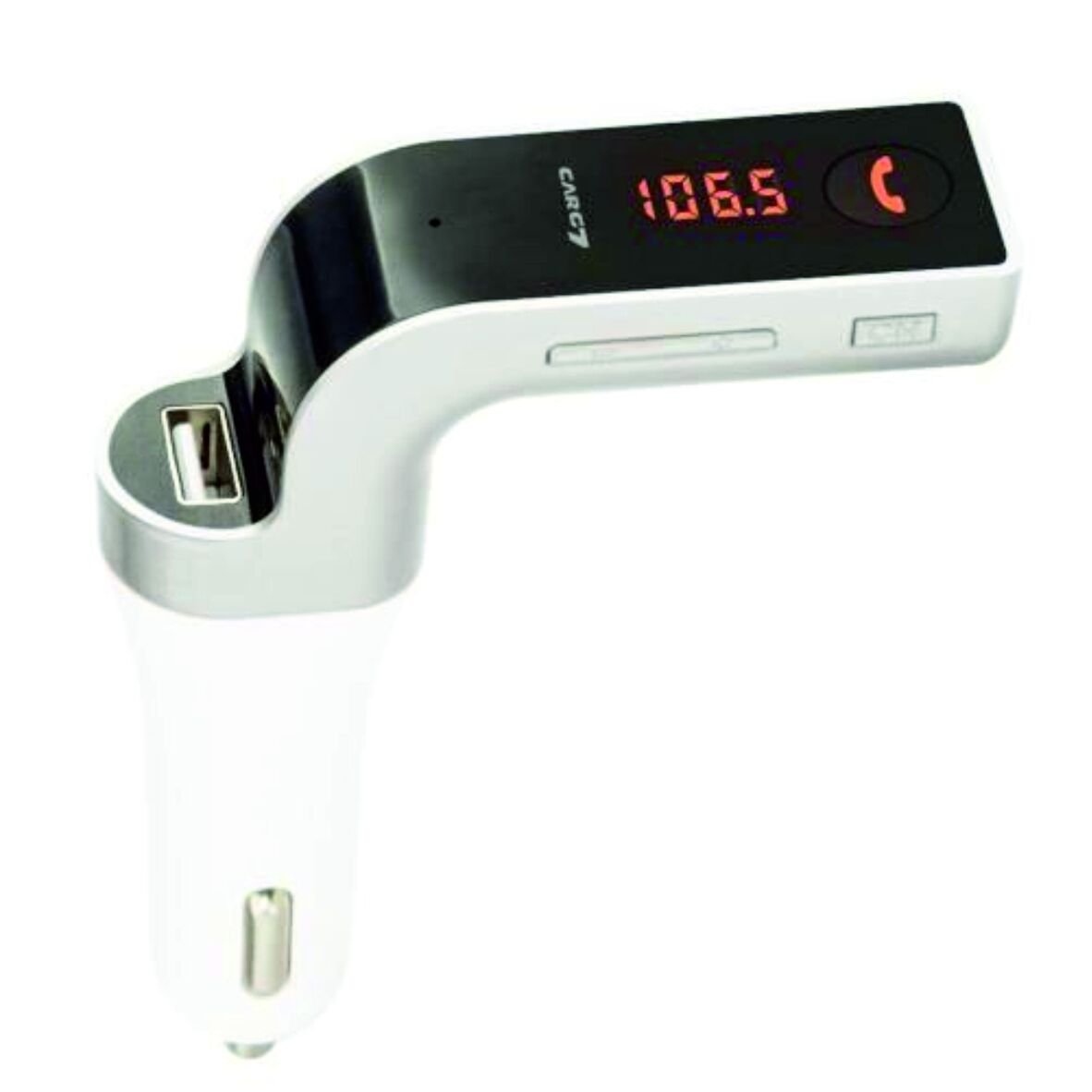 CARG7 Bluetooth Araç FM Transmitter Usb Girişli Beyaz Android İOS Cihazlar Uyumlu