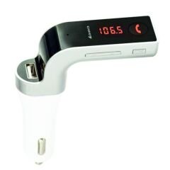 CARG7 Bluetooth Araç FM Transmitter Usb Girişli Beyaz Android İOS Cihazlar Uyumlu