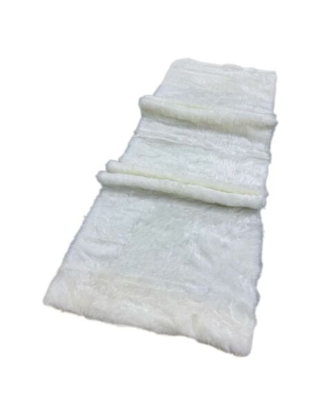 Torpido Üstü Peluş Halı Beyaz