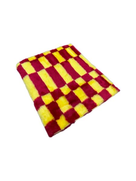 Torpido Üstü Peluş Halı Sarı Kırmızı