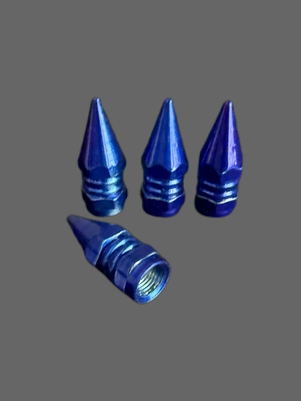 Sivri Mermi Metal Sibop Kapağı Larcivert Araba, Motosiklet, Bisiklet 4'lü Set