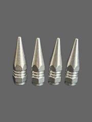 Sivri Mermi Metal Sibop Kapağı Gümüş, Araba, Motosiklet, Bisiklet 4'lü Set