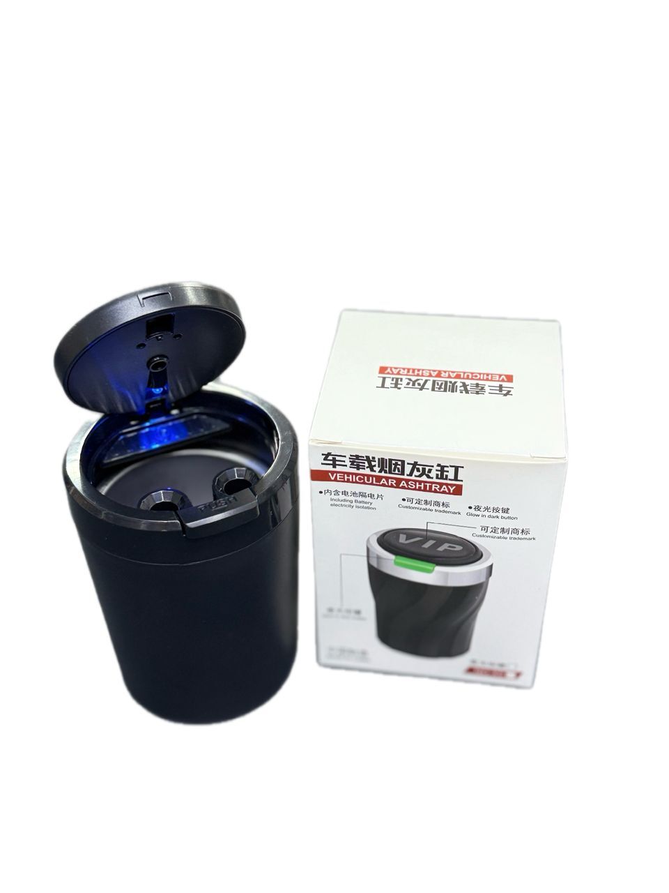 Led Işıklı Araç İçi Küllük Siyah