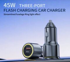 HP-782 48W Hızlı Araç Şarjı – Type-C & USB Çıkışlı Metal Gövde