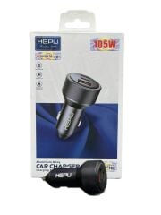 Hp-780 105 Watt Araç Içi Şarj Cihazı 3.1A Pd 45 Watt Hızlı Şarj Aleti Metal Çakmaklık Şarj Type C 3-