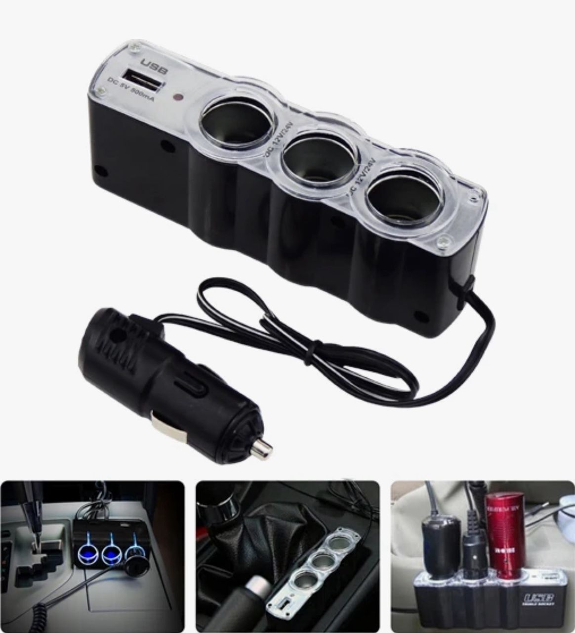 Araba Araç Oto Çakmak Çoklayıcı Çoğaltıcı Soketi Usb Çakmaklık