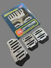 Araba Pedal Seti Spor Kaymaz Manuel Araba Gaz Fren Debriyaj Pedalı Kapağı Silver XB 373