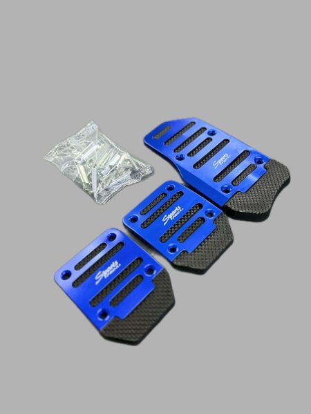 Araba Pedal Seti Spor Kaymaz Manuel Araba Gaz Fren Debriyaj Pedalı Kapağı Mavi XB 373