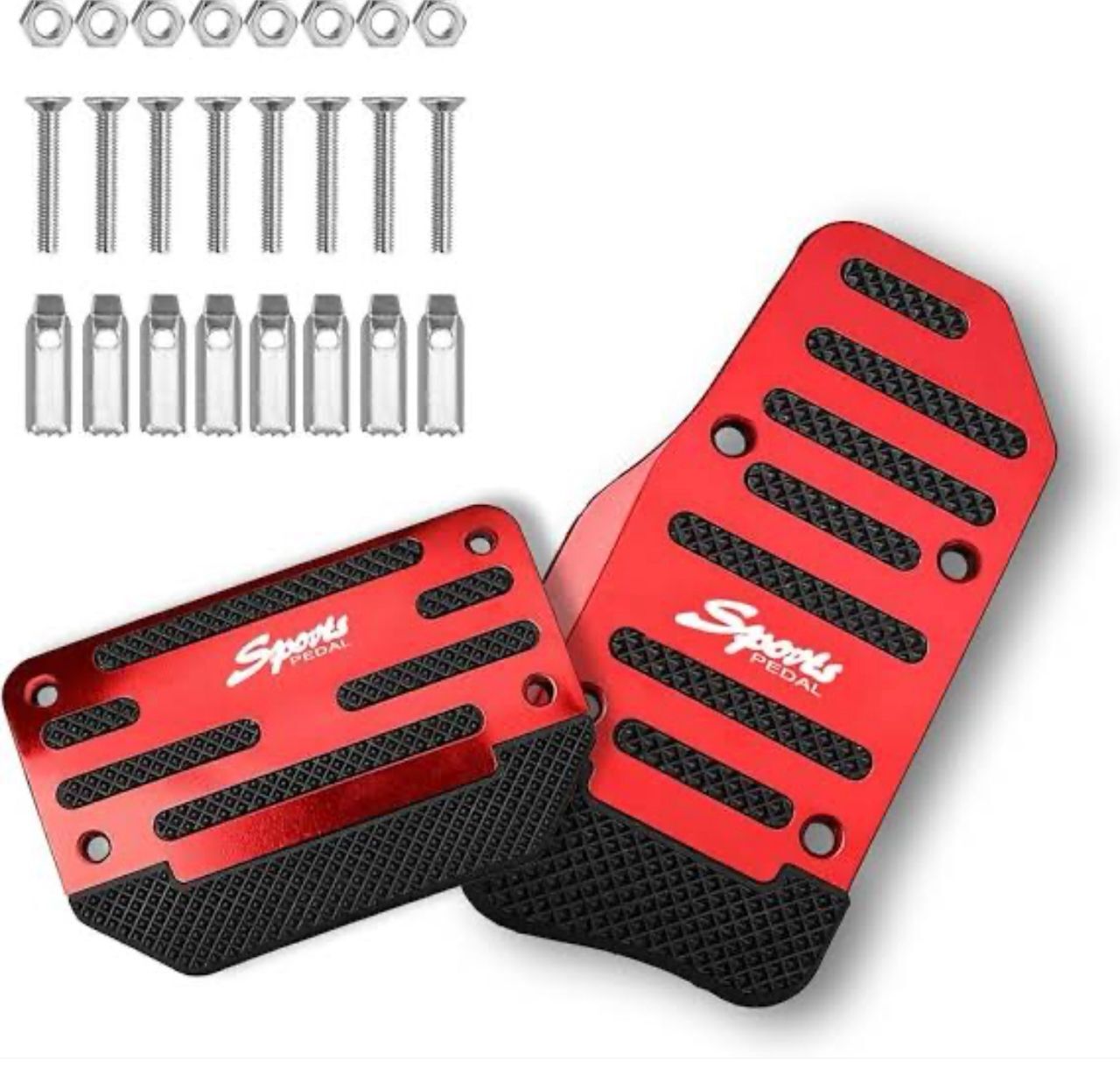 Araba Pedal Seti Spor Kaymaz Otomatik Araba Gaz Fren Pedalı Kapağı Kırmızı