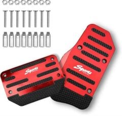 Araba Pedal Seti Spor Kaymaz Otomatik Araba Gaz Fren Pedalı Kapağı Kırmızı