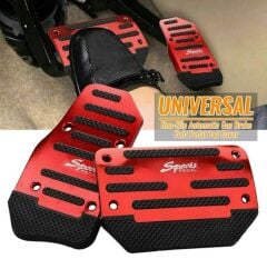 Araba Pedal Seti Spor Kaymaz Otomatik Araba Gaz Fren Pedalı Kapağı Kırmızı
