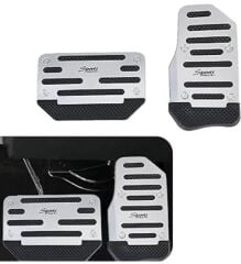 Araba Pedal Seti Spor Kaymaz Otomatik Araba Gaz Fren Pedalı Kapağı Silver