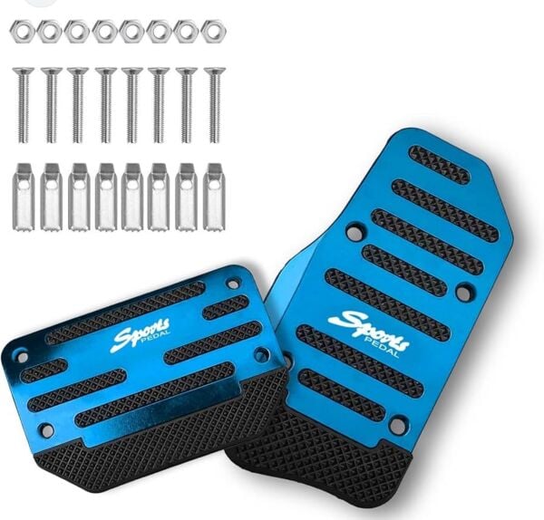 Araba Pedal Seti Spor Kaymaz Otomatik Araba Gaz Fren Pedalı Kapağı Mavi