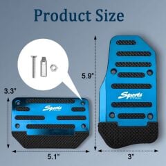 Araba Pedal Seti Spor Kaymaz Otomatik Araba Gaz Fren Pedalı Kapağı Mavi